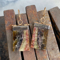 Striped Tourmaline Hinged Earrings